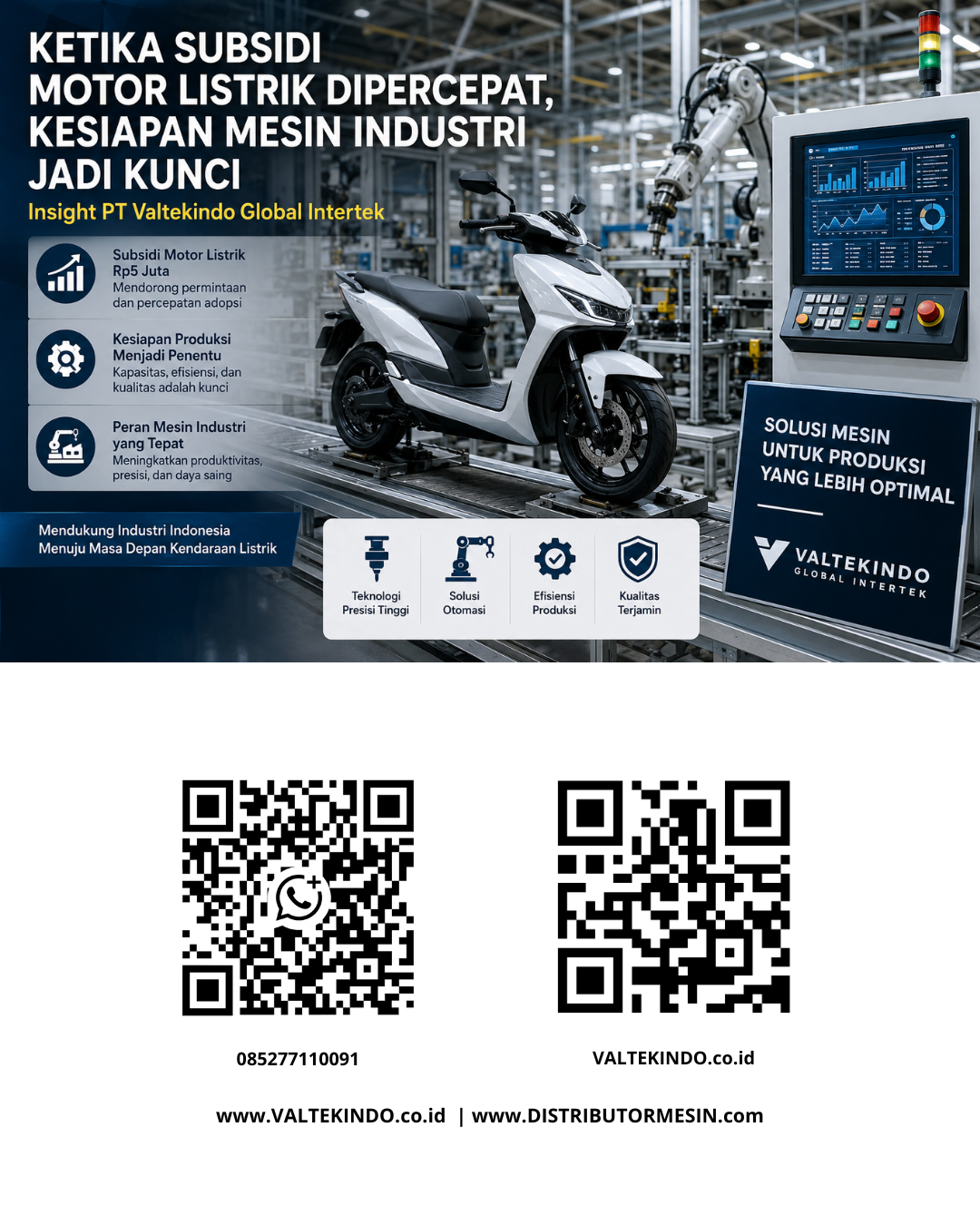 Ketika Subsidi Motor Listrik Dipercepat, Kesiapan Mesin Industri Jadi Kunci – Insight PT Valtekindo Global Intertek
