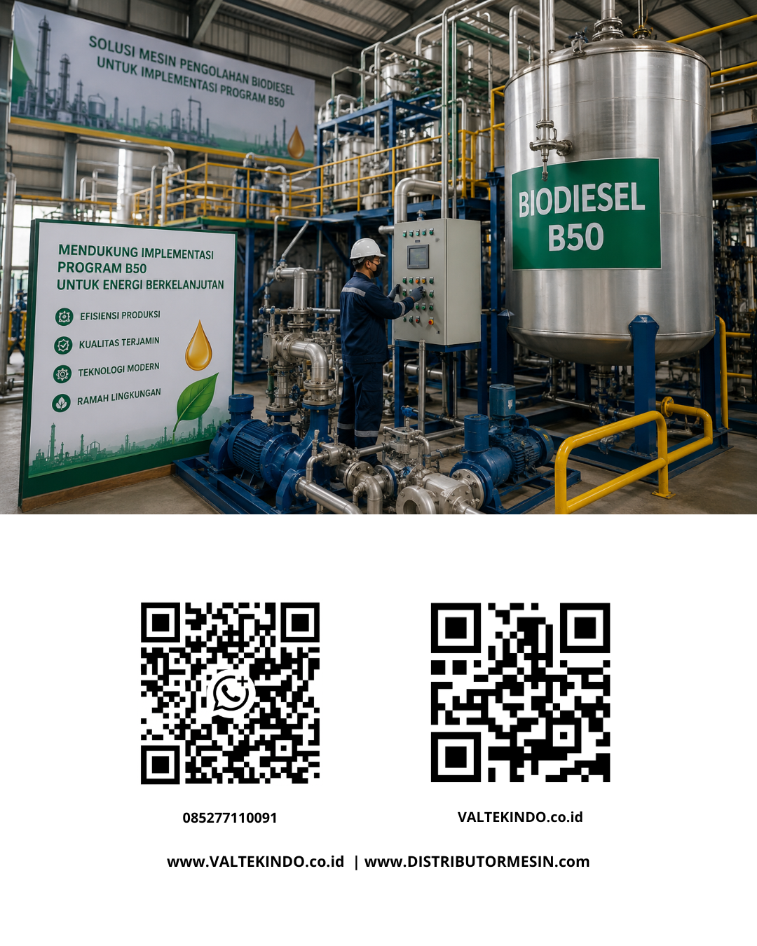 Solusi Mesin Pengolahan Biodiesel untuk Mendukung Implementasi Program B50 di Indonesia