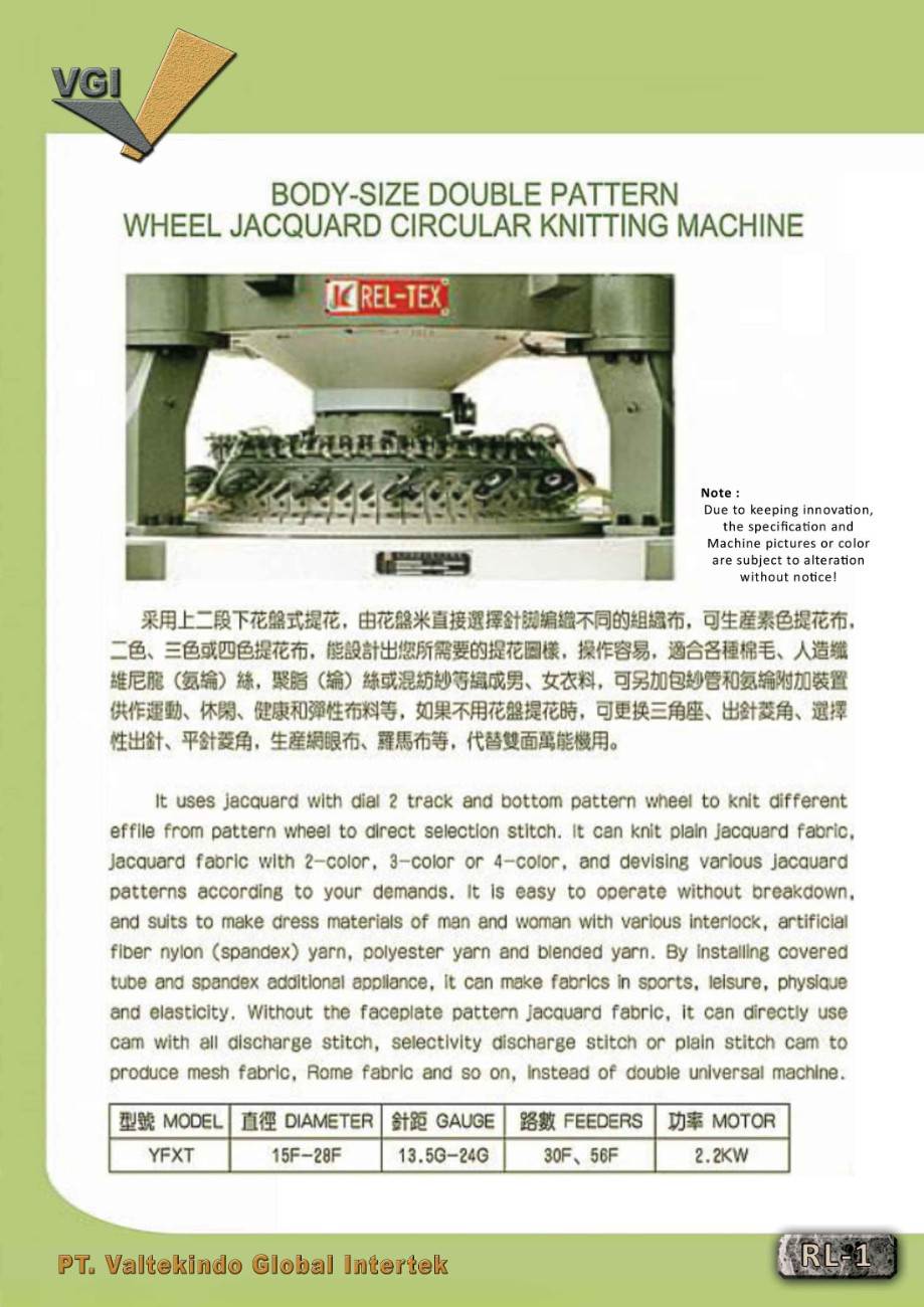 Body Size Double Pattern Wheel Jacquard (YFXT)