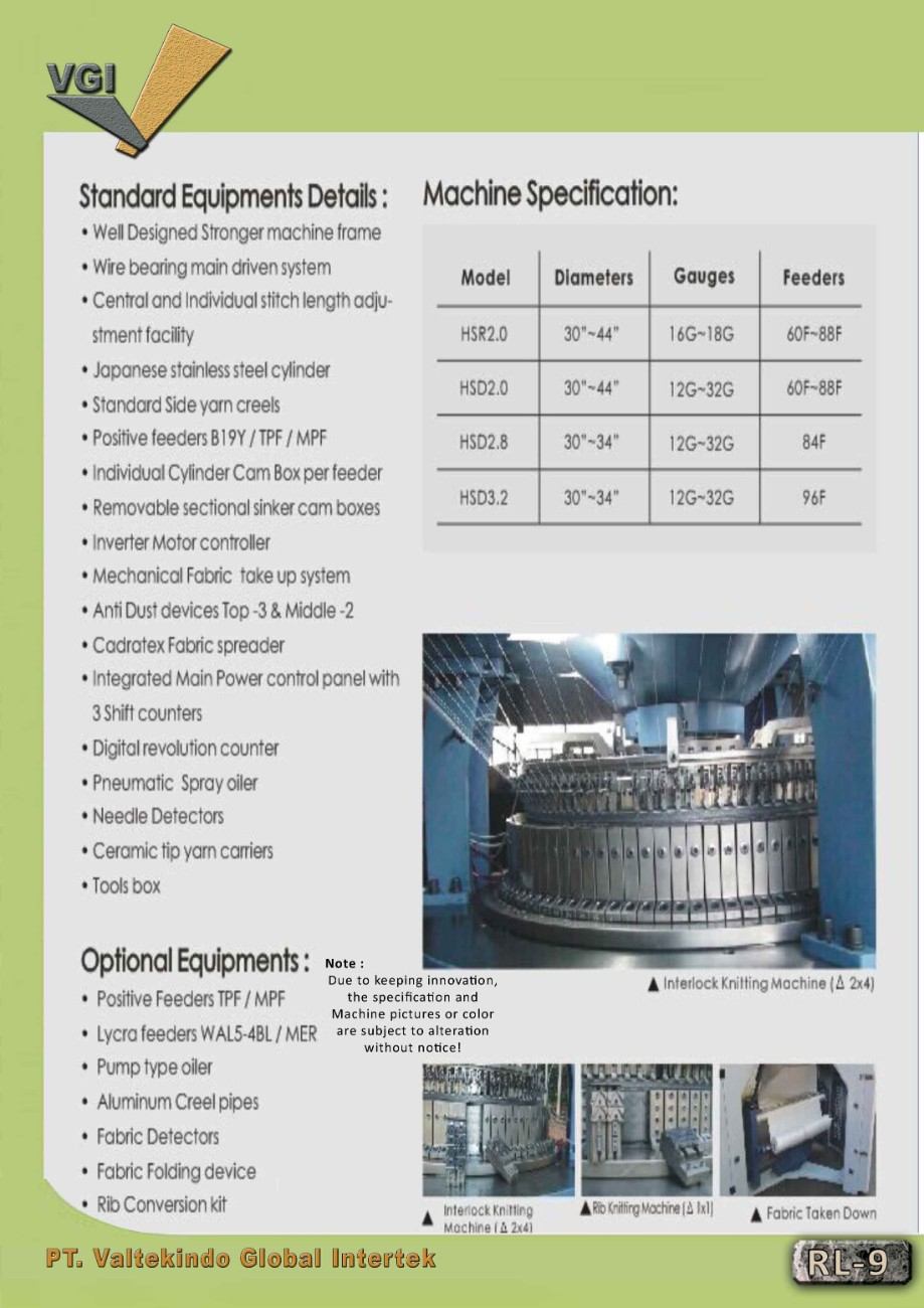 Double Jersey-Interlock-Rib Circular (HSD)